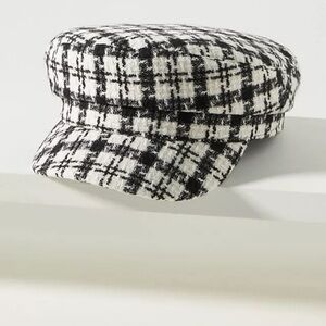 Anthropologie houndstooth newspaper cap new without tags ILNya Nieternite Nifutur Deconstructed Houndstooth Newsboy Cap main image 4